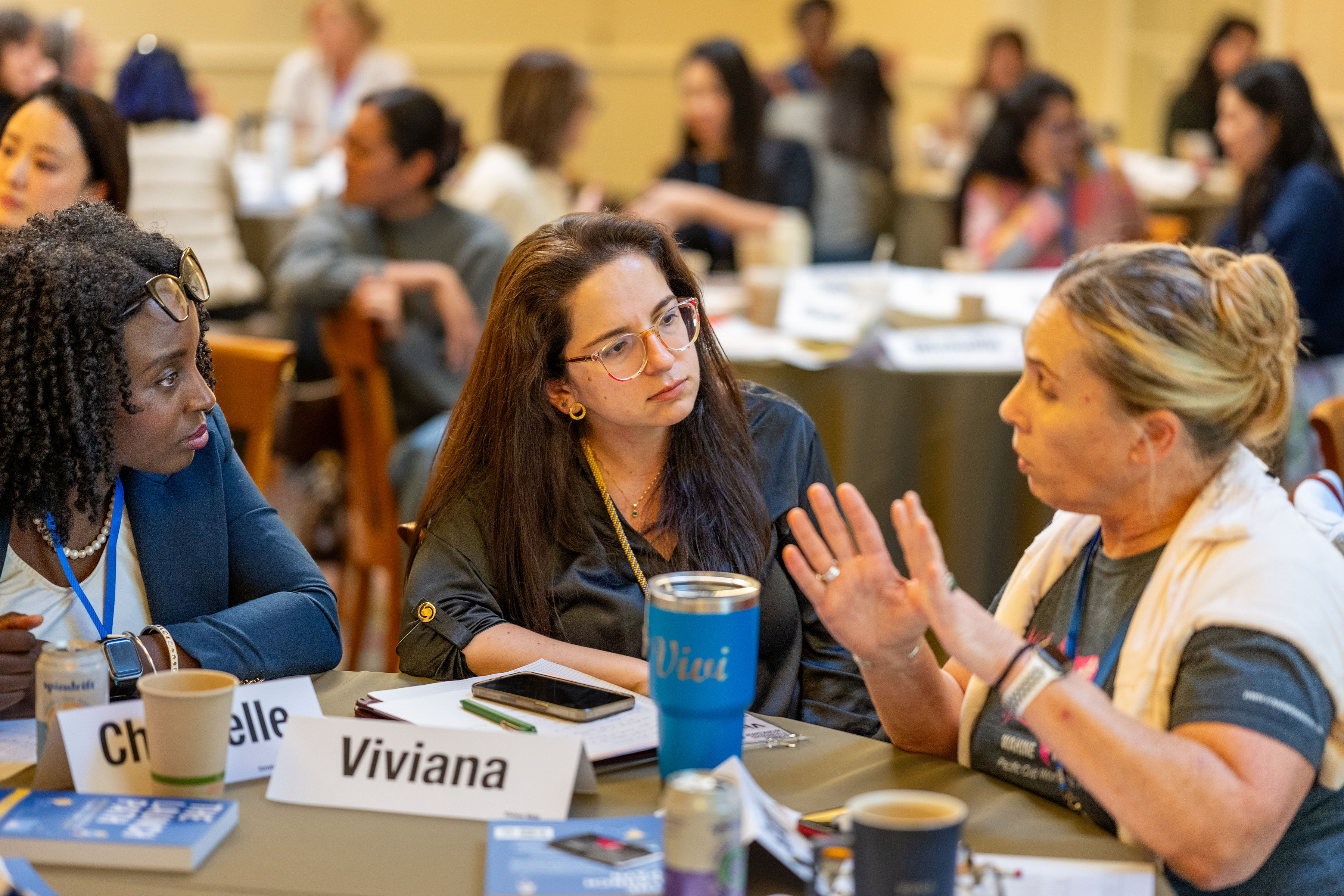 Svetlana speaking to an engaged audience